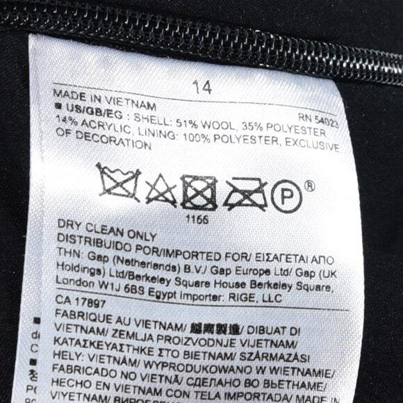 Banana Republic Women's Square Neck Wool Blend Plaid Top Sz 14 *minor flaw* - Picture 10 of 10